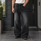 Blake Wide Leg Jeans - Black Gray