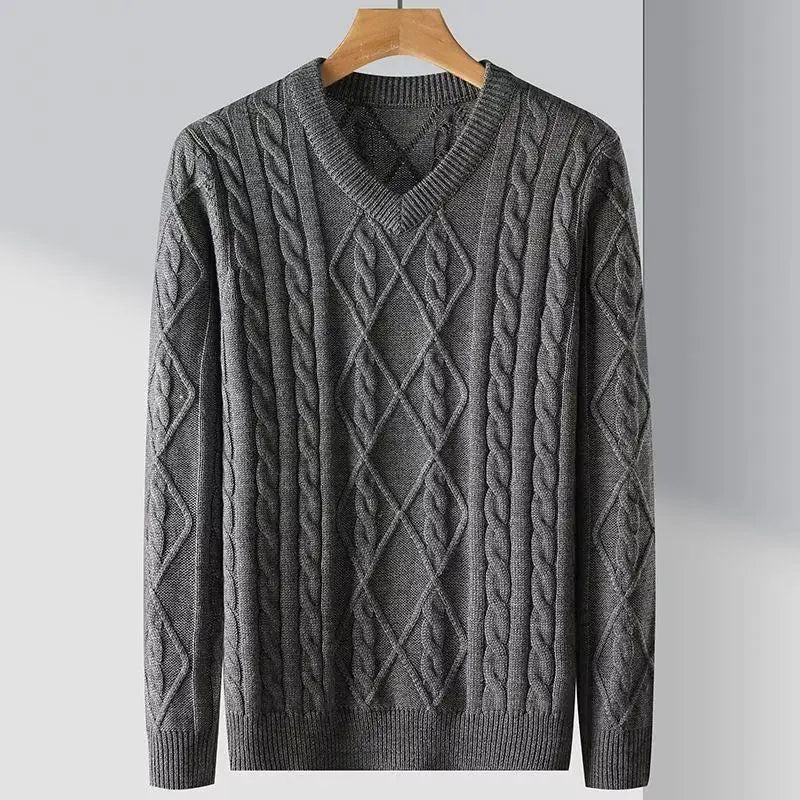 Mayfair Cable-Knit Sweater - Gray
