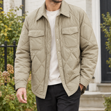 Gustave Quilted Shirt Overshirt - Khaki