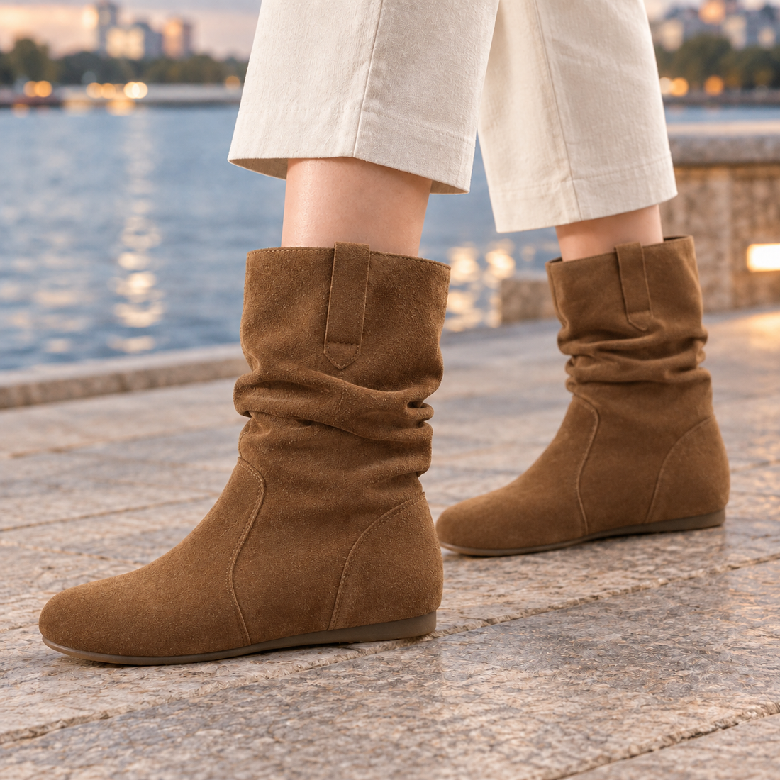 Molfetta-Torino Slouch Boots - Light Brown