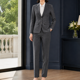 Morwenna Tailored Suit Set - Dark Gray