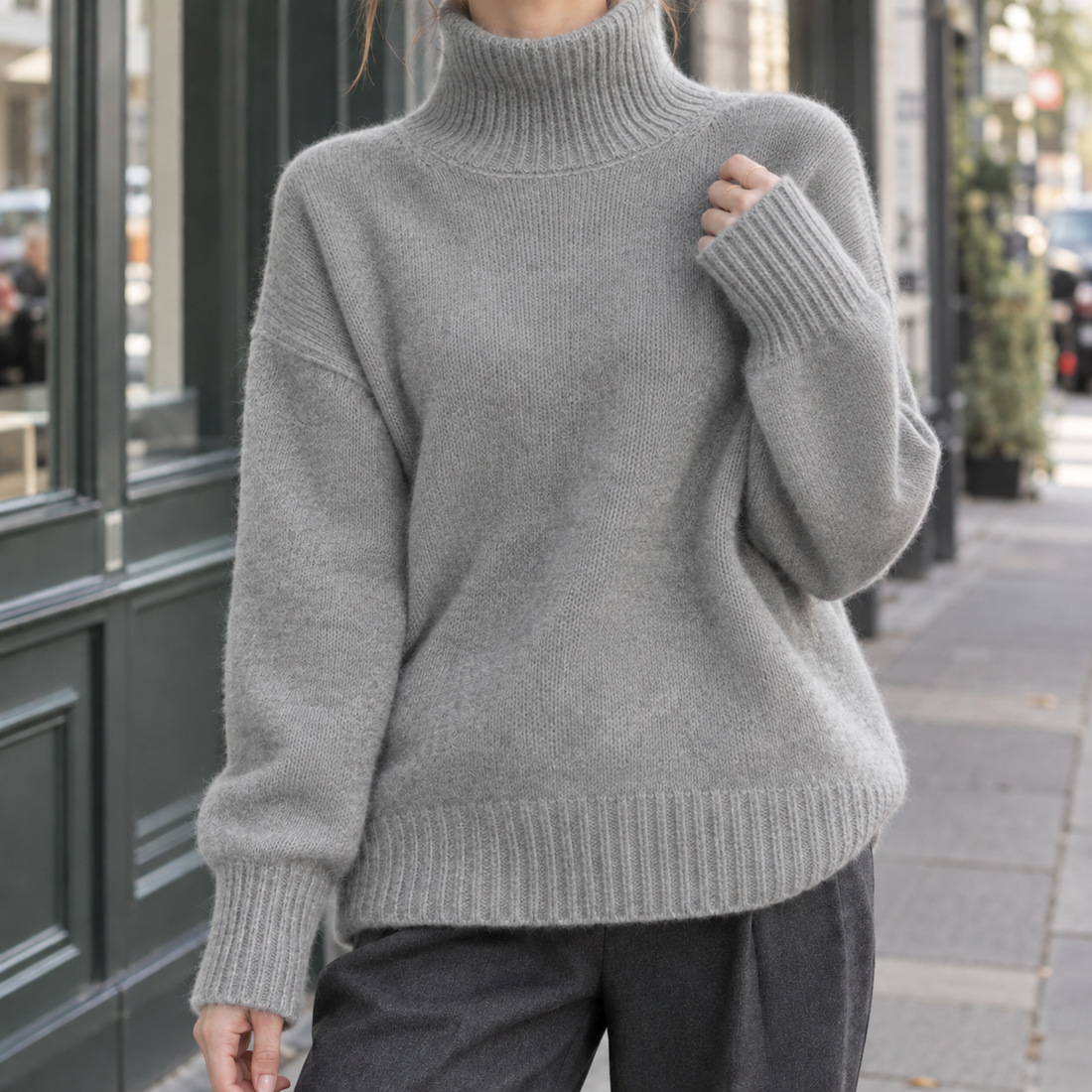 Sylvaine-Eve Turtleneck Sweater - Gray