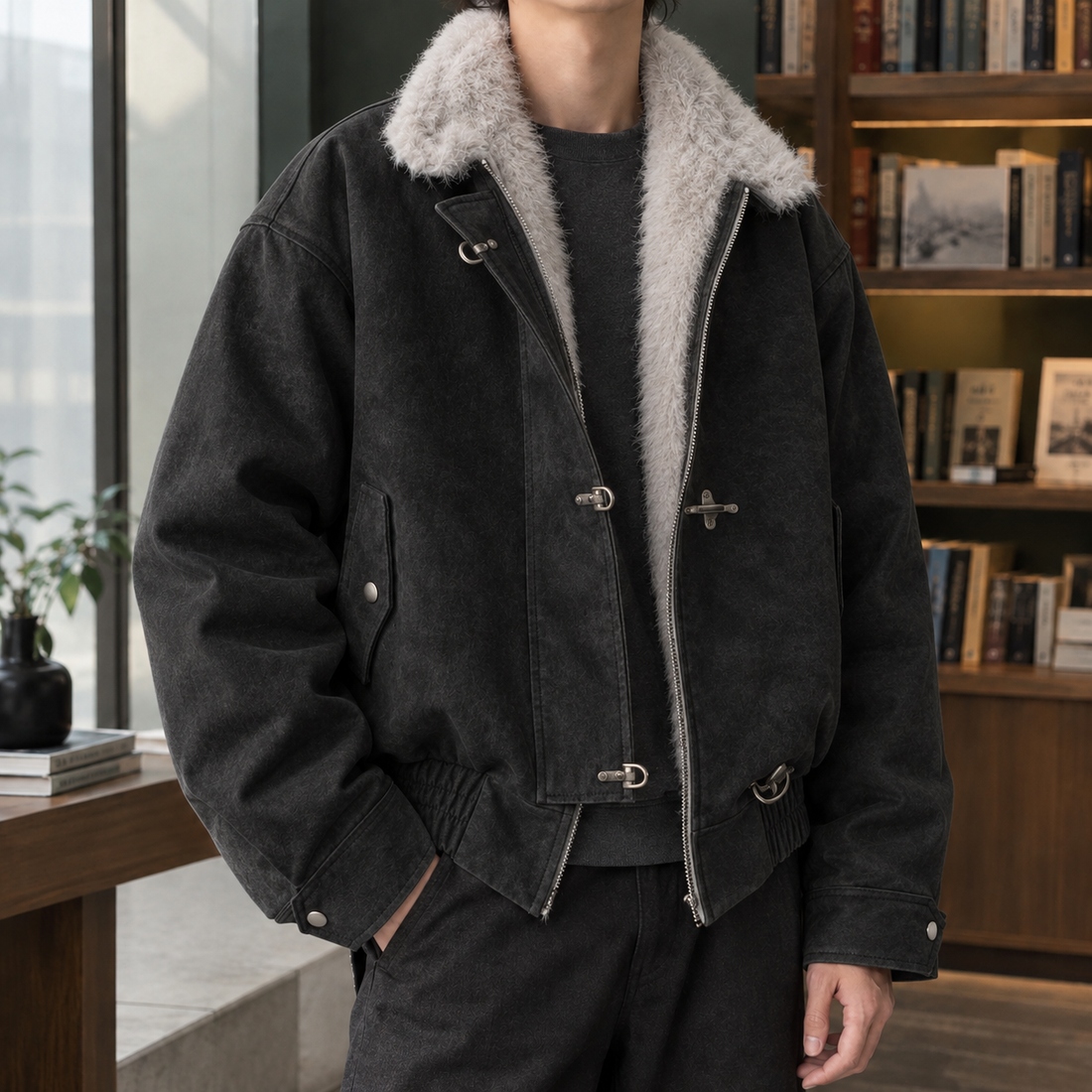 Romano Toggle Jacket - Black