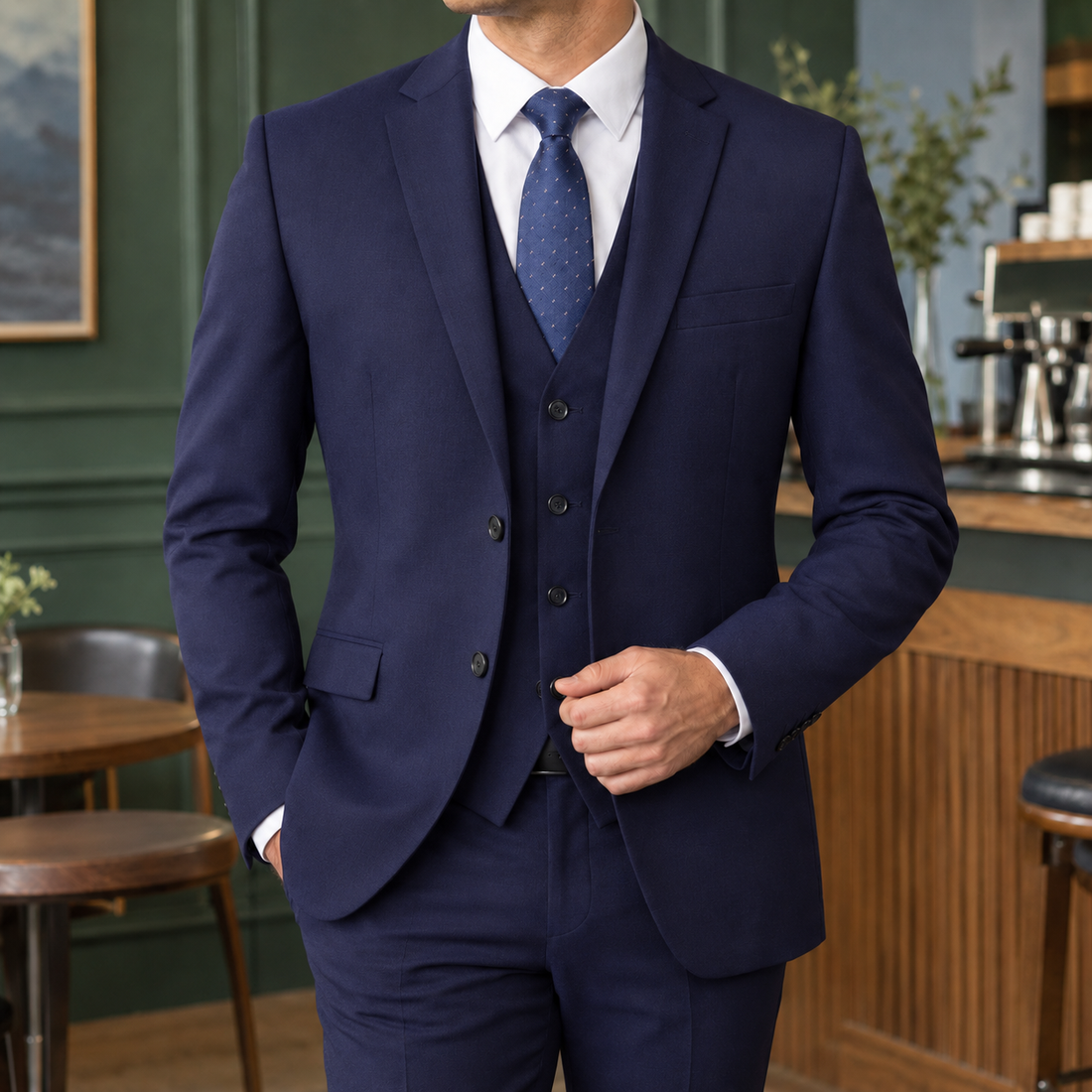 Carter Tailored Set - Navy Blue