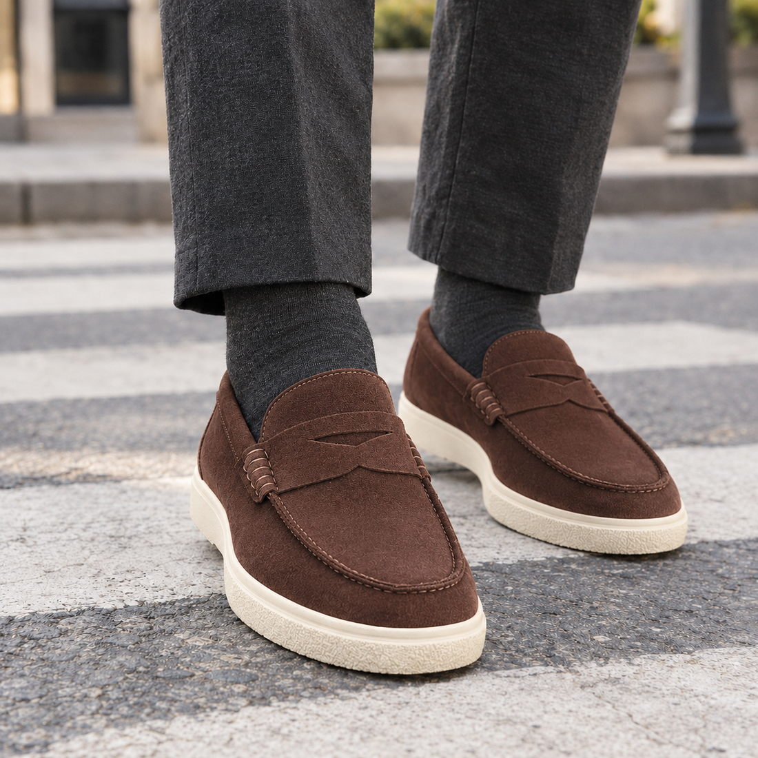 Rusconi-Capri Suede Loafers - Brown