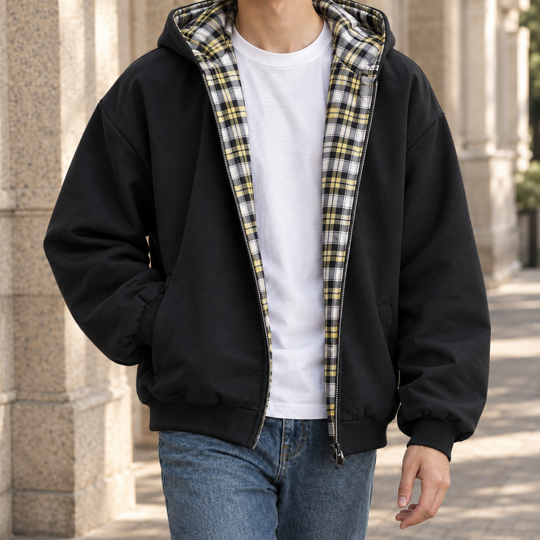 Marco Reversible Hooded Jacket - Yellow