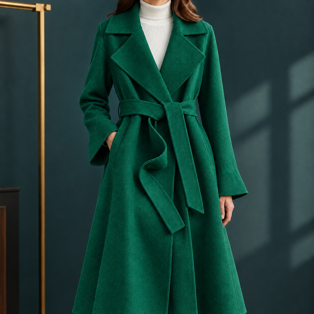 Giulia-Jane Wool Coat - Green