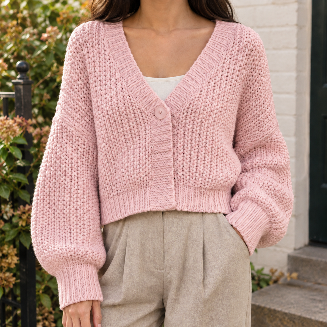 Hildegarde-Mae Chunky Cardigan - Pink