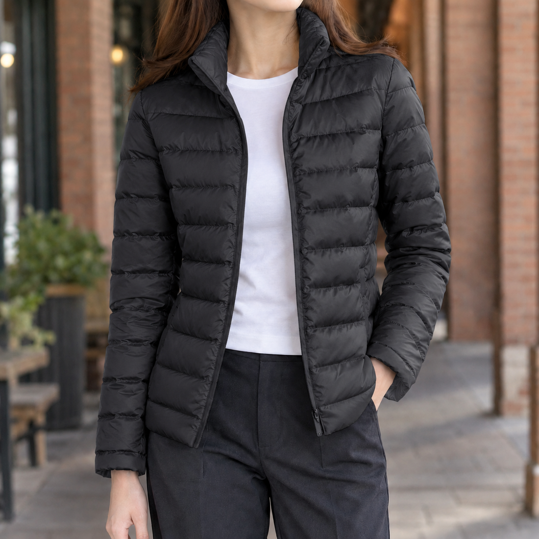 Sibylla Cashmere Puffer Jacket - Black