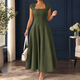 Zenobia-Belle A-Line Dress - Olive Green