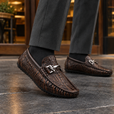 Cassano-Volo Leather Loafers - Coffee