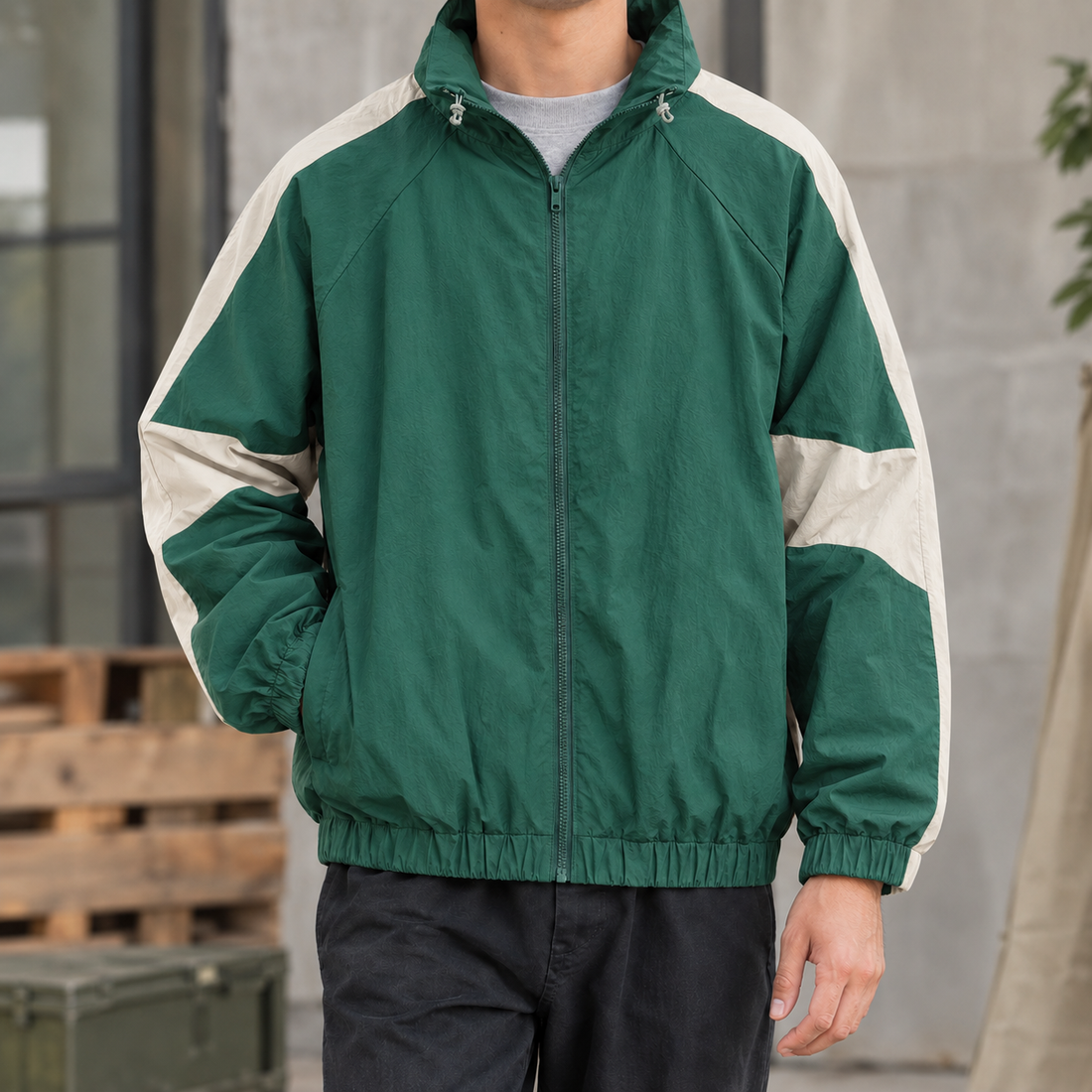 Romano Colorblock Jacket - Green