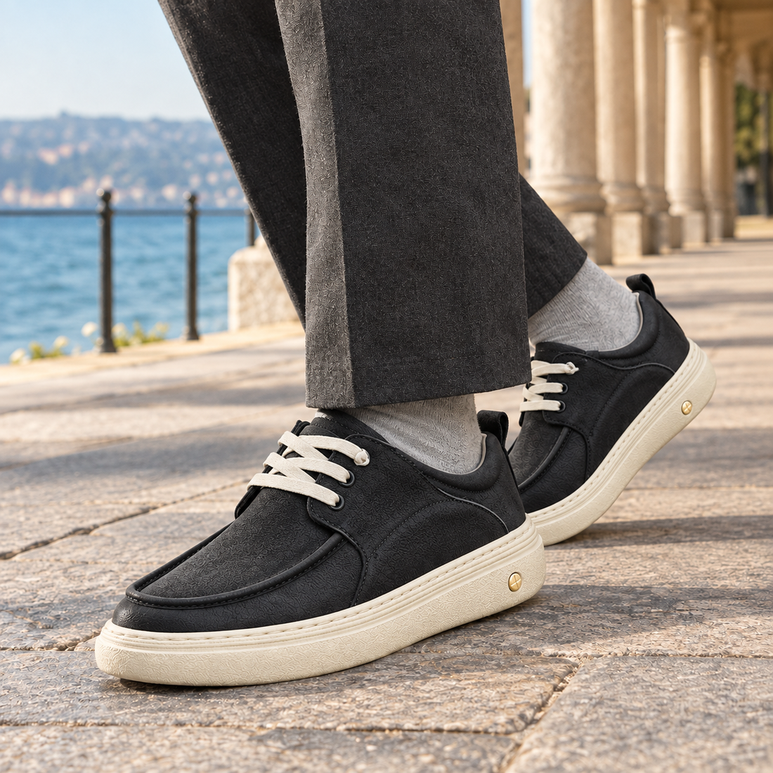 Foligno-Capri Leather Derby Shoes - Black