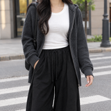 Molly-Eve Relaxed Wide-Leg Cardigan - Dark Gray