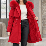 Agnes-Hope Hooded Coat - Red