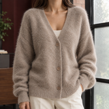 Zelie-Louise V-Neck Cardigan - Khaki