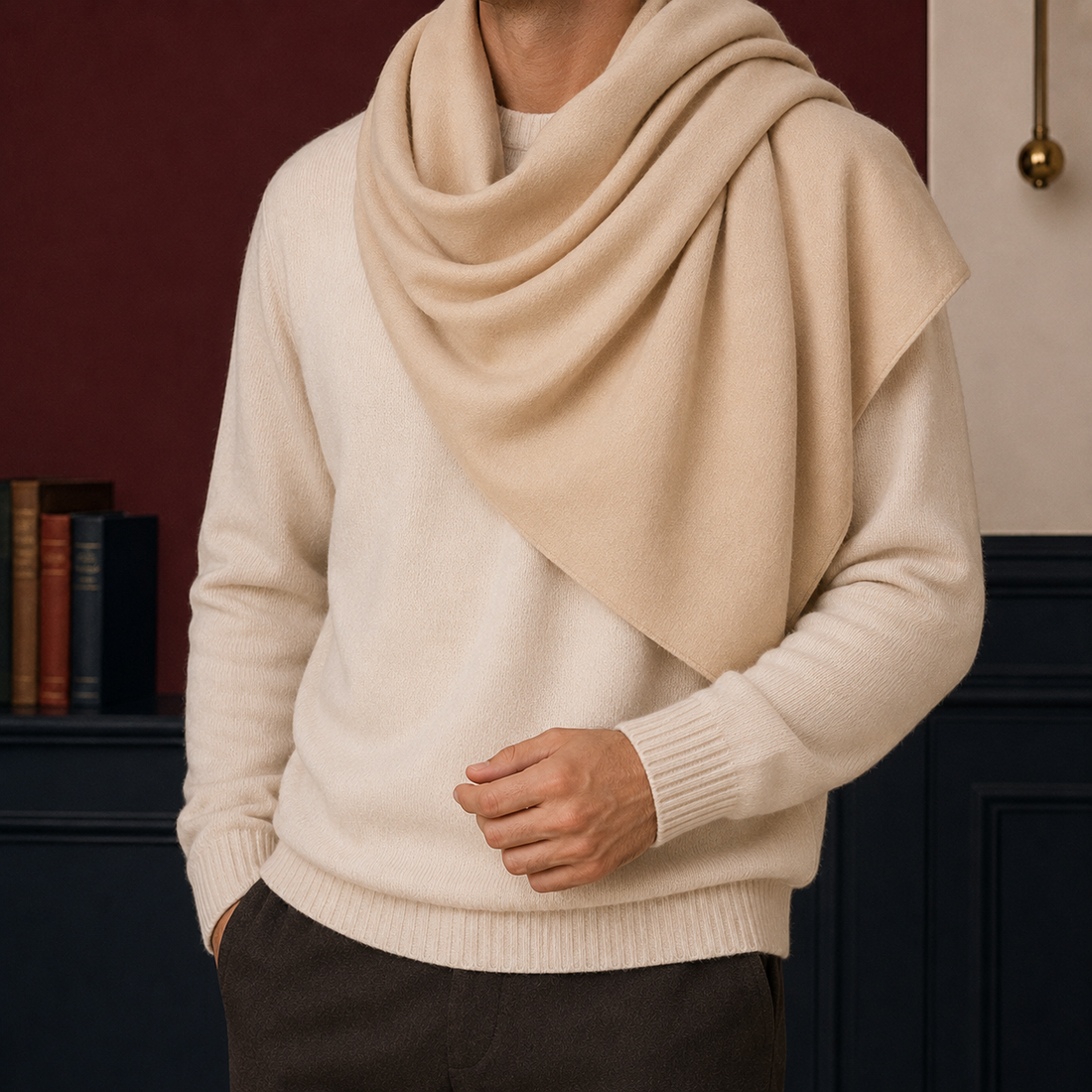 Westcott Fringed Scarf - Beige