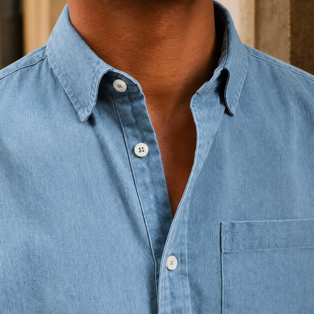 Dorian Chambray Shirt - Lead Product Detail