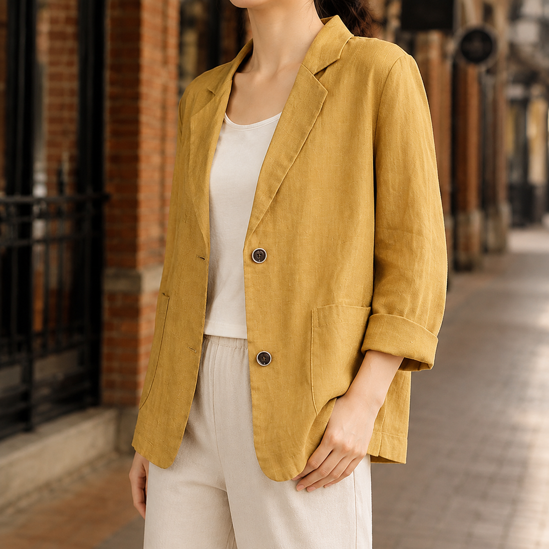Giselle-Louise Tailored Blazer - Yellow