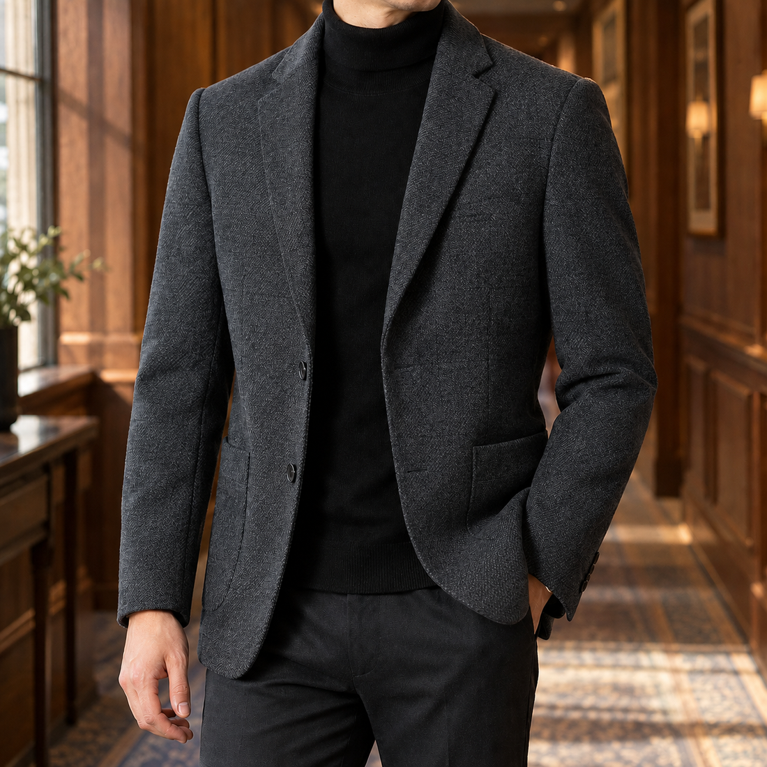 Argus Cashmere Blazer - Black