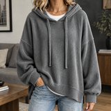 Tara Ribbed Hoodie - Gray