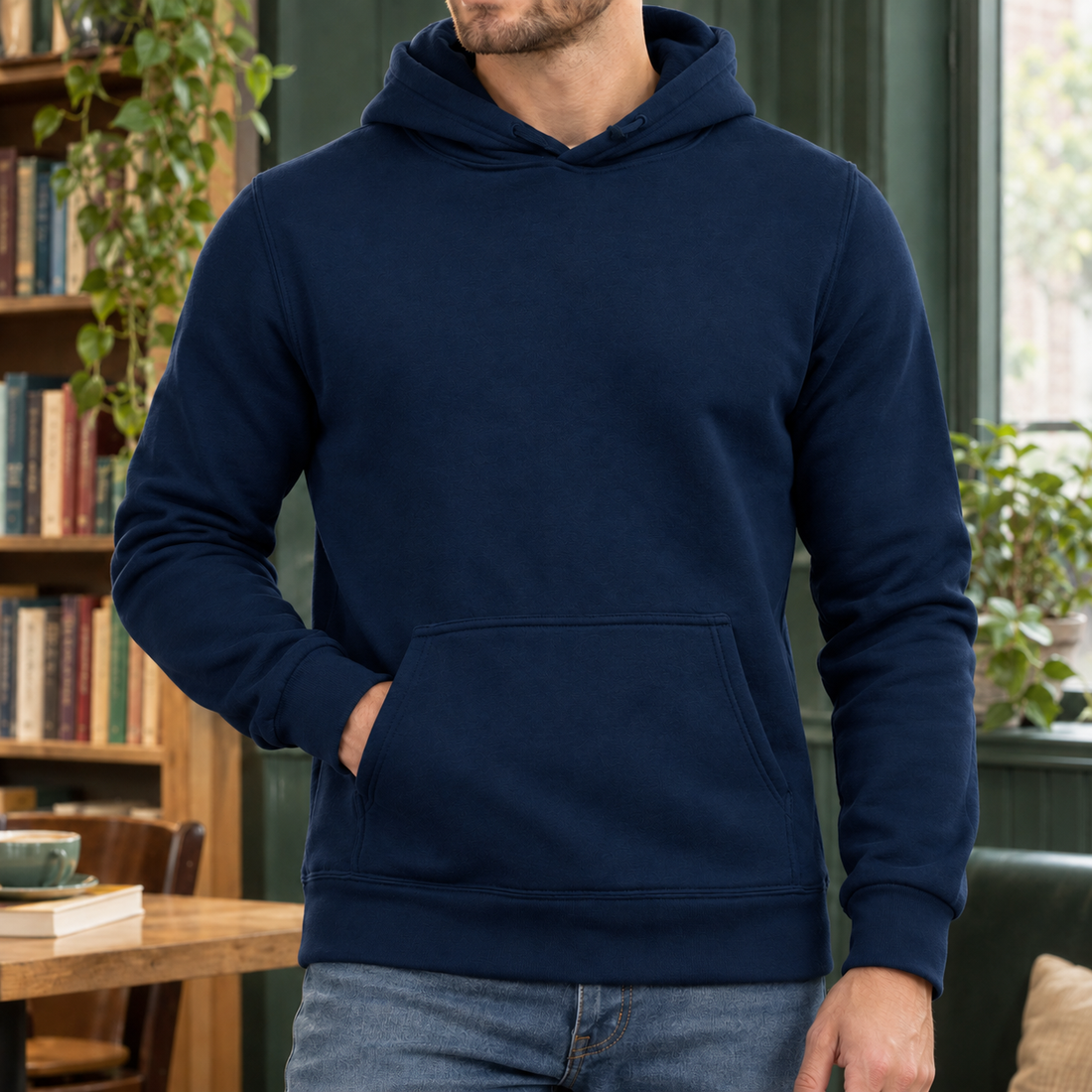 Damien Pullover Hoodie - Navy Blue