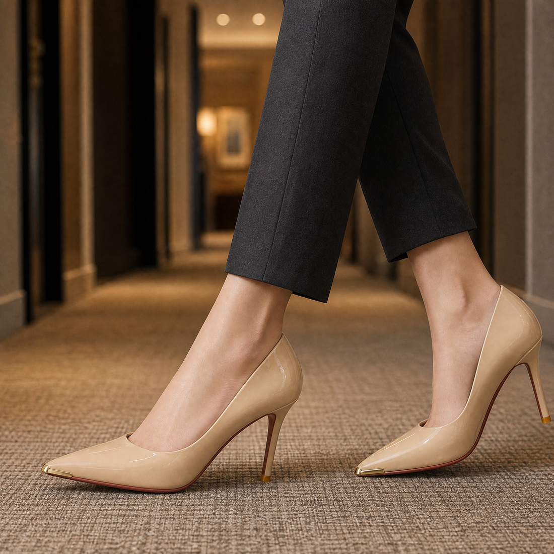 Poggio-Milano Pointed Heels - Nude