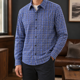Augustus Plaid Shirt - Blue Grid