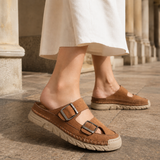 Peretti Buckle Sandals - Khaki