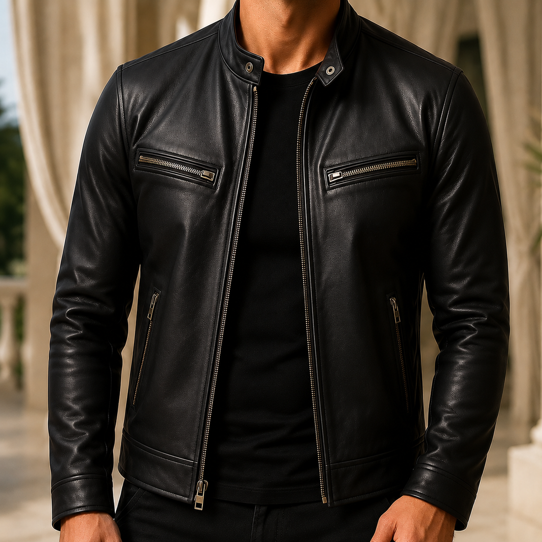 Florian Racer Jacket - Black