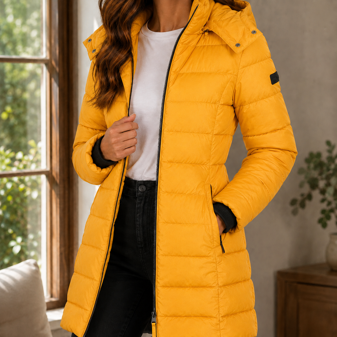 Dahlia-Claire Quilted Jacket - Yellow