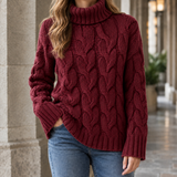 Hildegarde-Kate Cable Knit Sweater - Red