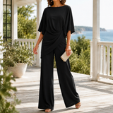 Katia-Sage Draped Set - Black