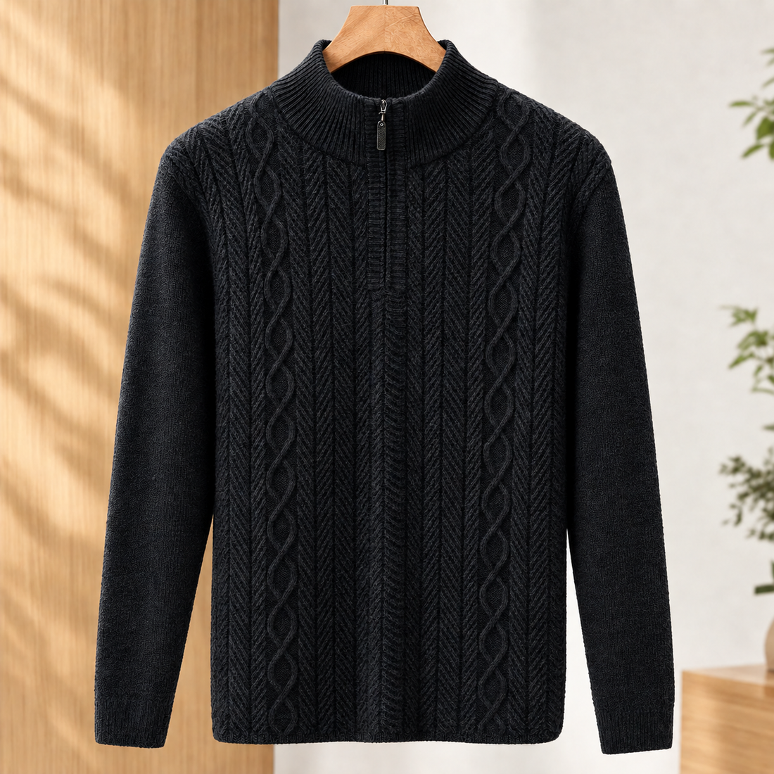 Austin Cable Knit Sweater - Black