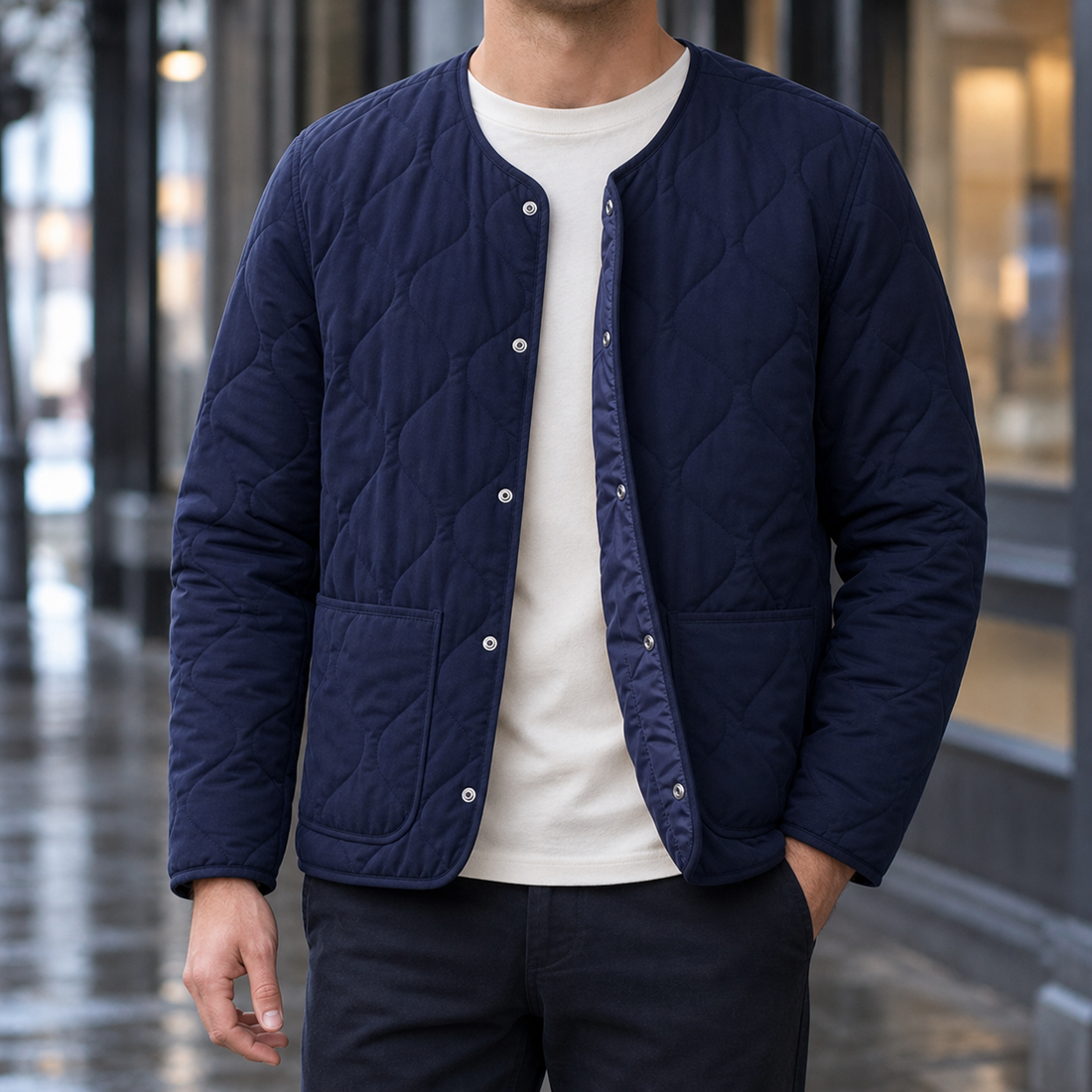 Wyatt Quilted Jacket - Blue