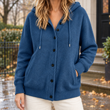 Honoria-Rae Hooded Cardigan - Navy Blue