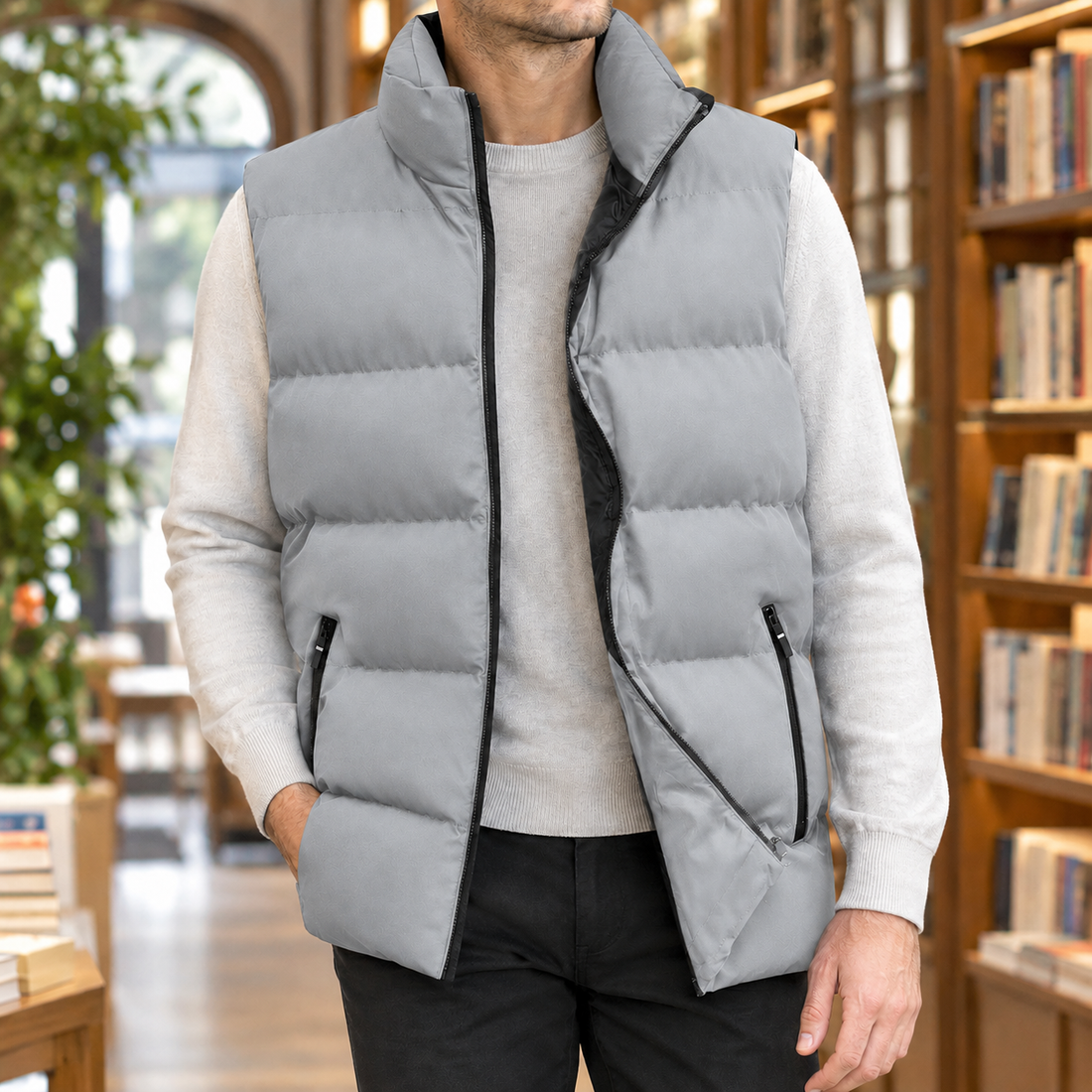 Herbert Puffer Vest - Gray