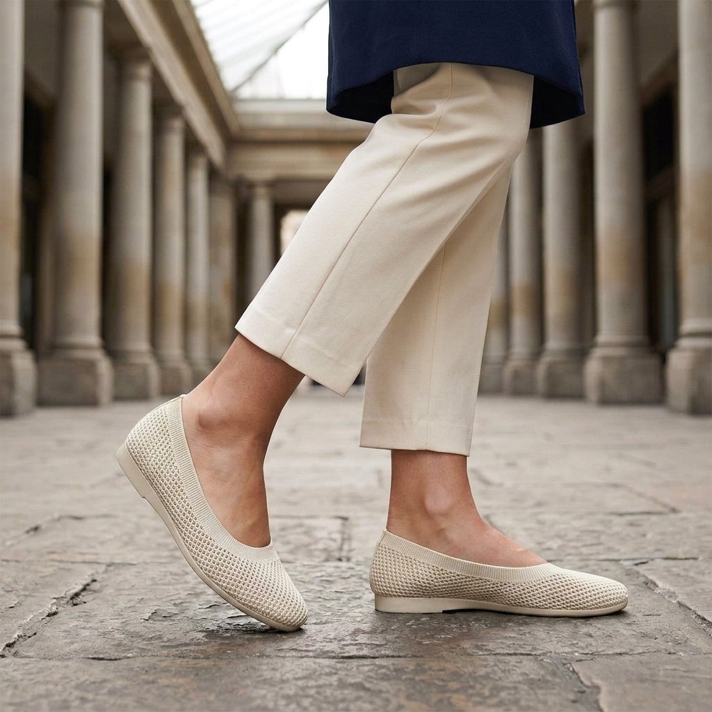 Capri Knit Flats - Crème