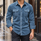 Florian Corduroy Overshirt - Blue