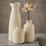 Quarry Textured Vase Set - Beige