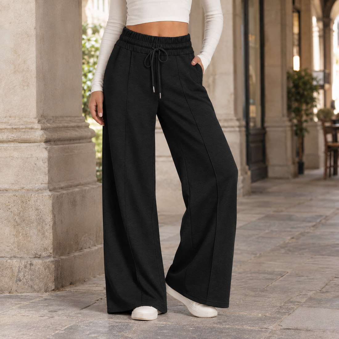 Geraldine-Faye Wide-Leg Pants - Black