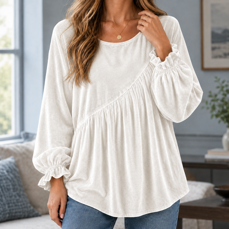 Juliet-Claire Asymmetric Top - White