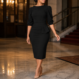 Liora-Claire Peplum Dress - Black