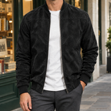 Mason Suede Bomber Jacket - Black