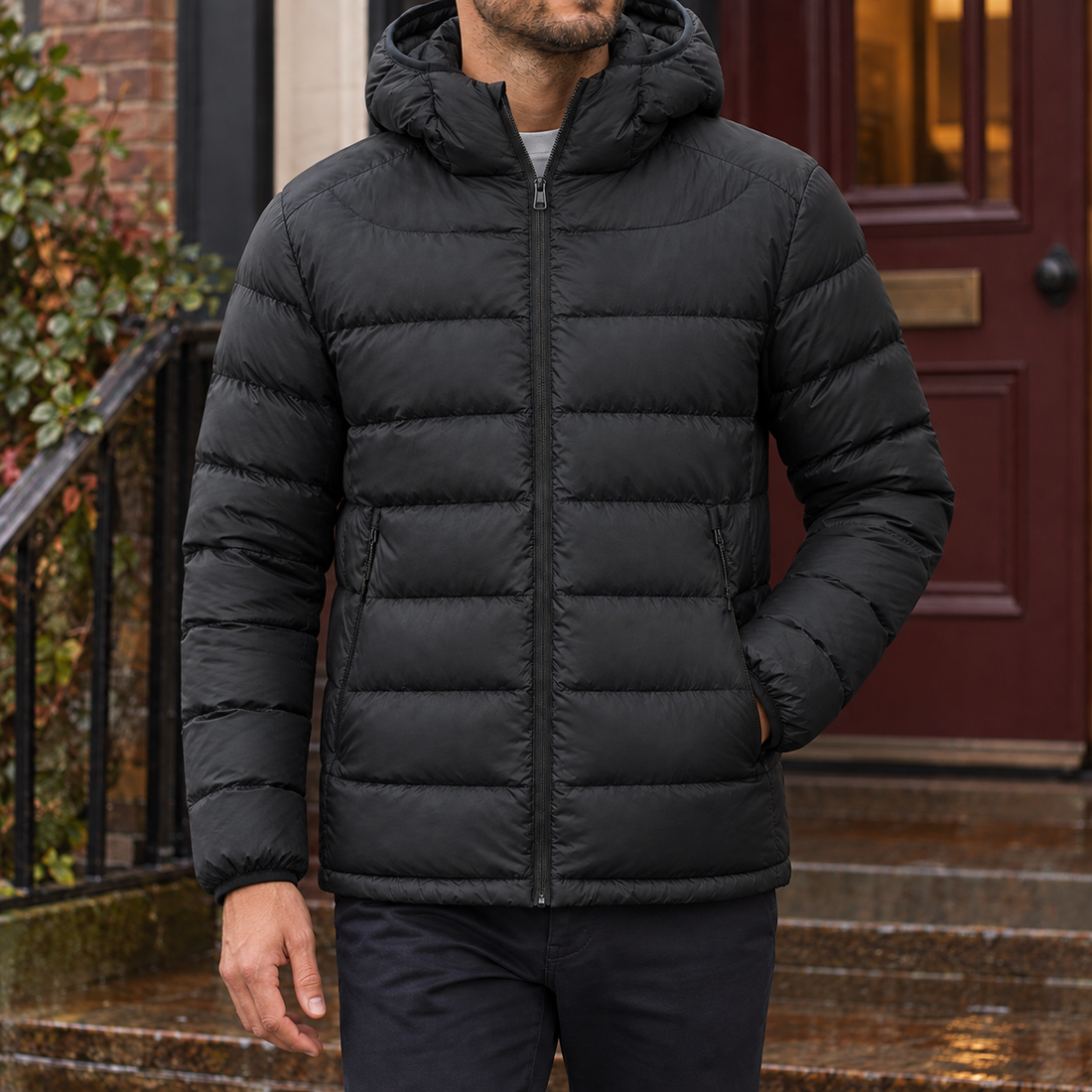 Sterling Hooded Jacket - Black
