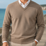 Hector V-Neck Sweater - Light Brown