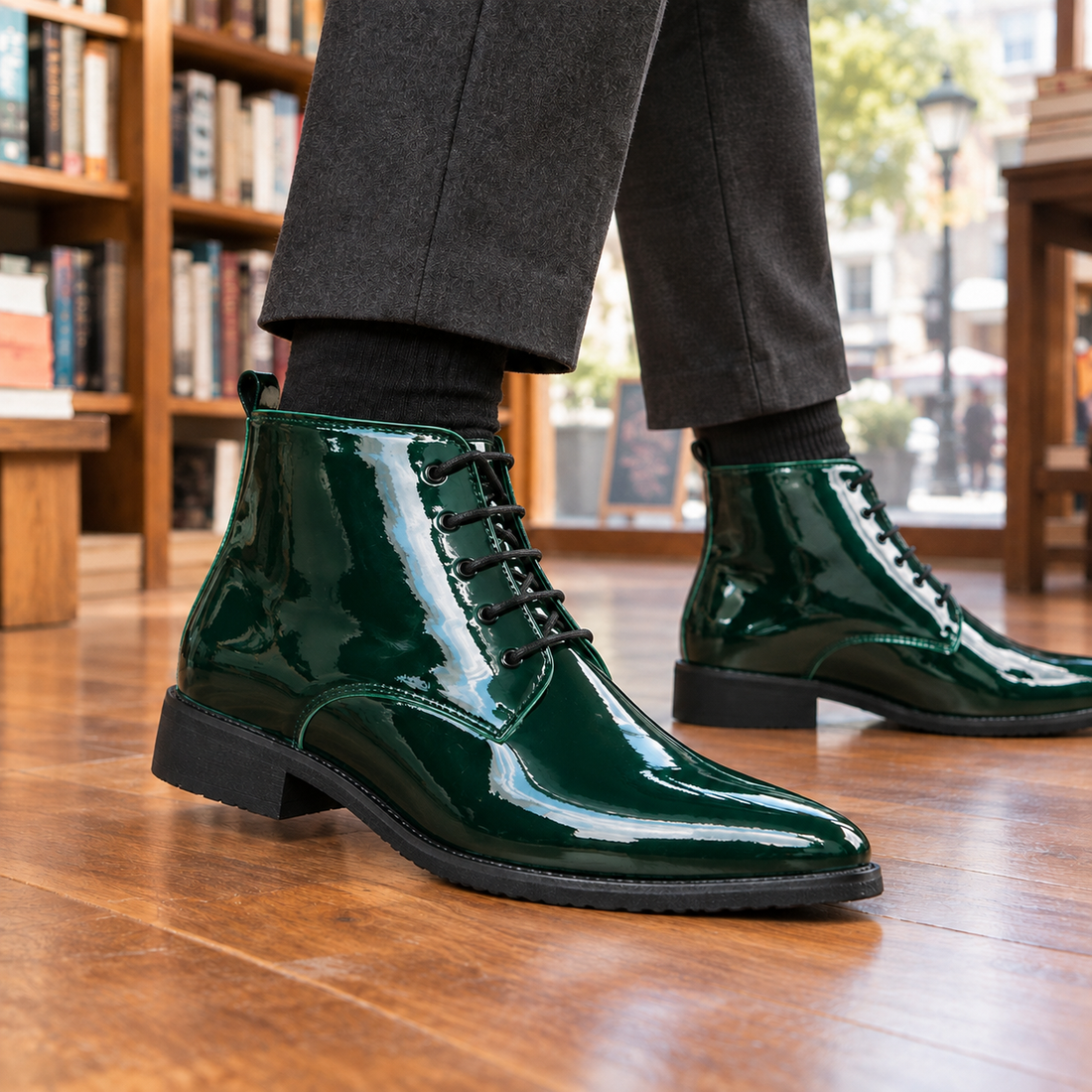 Pignatelli-Rimini Patent Boots - Green