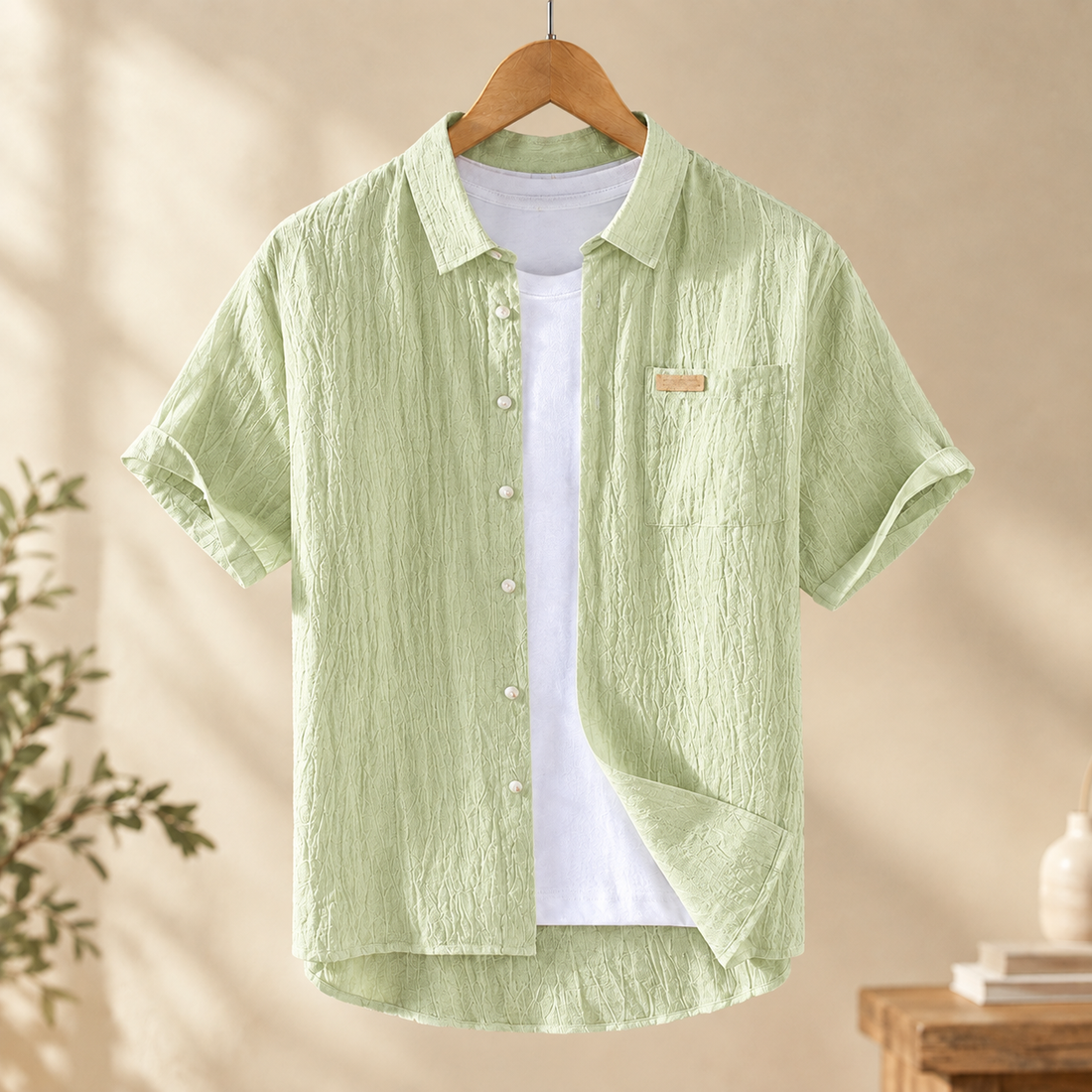 Florian Linen Shirt - Light Green