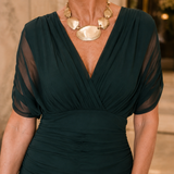 Serena-Pearl Draped Maxi Dress - Lead Product Detail