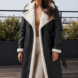 Soledad-Louise Contrast Trim Coat - Black